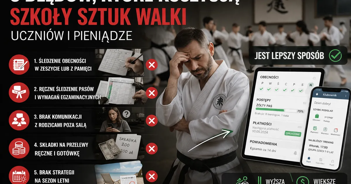 Instruktor sztuk walki z grupą uczniów w dojo